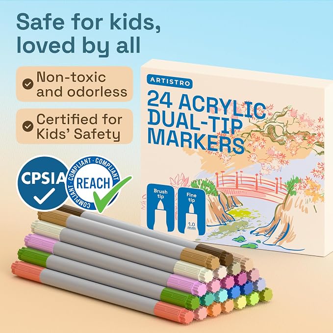 ARTISTRO 24 Pastel Acrylic Paint Markers - Image 7