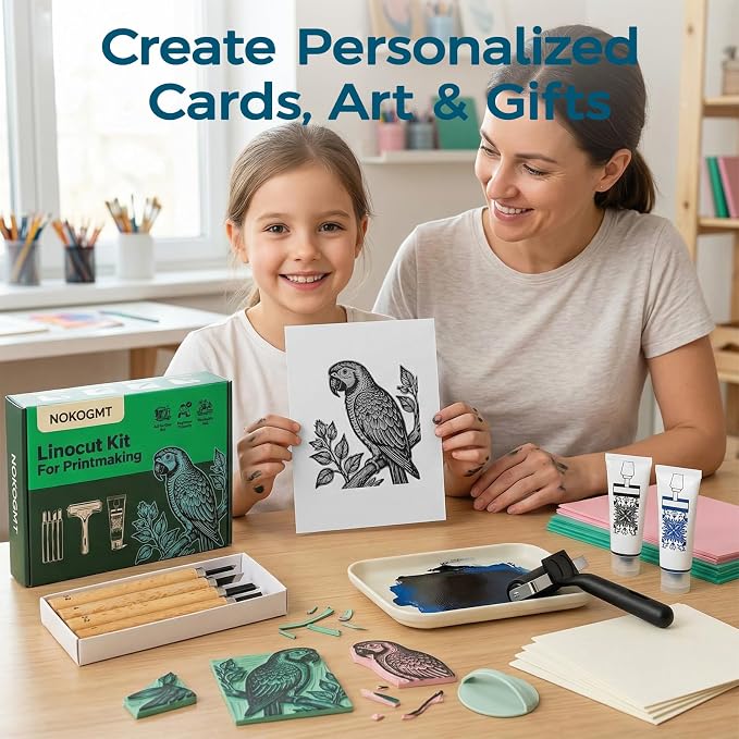 47 Pcs Linocut Kit for Printmaking, Block Printing Kit - Image 7
