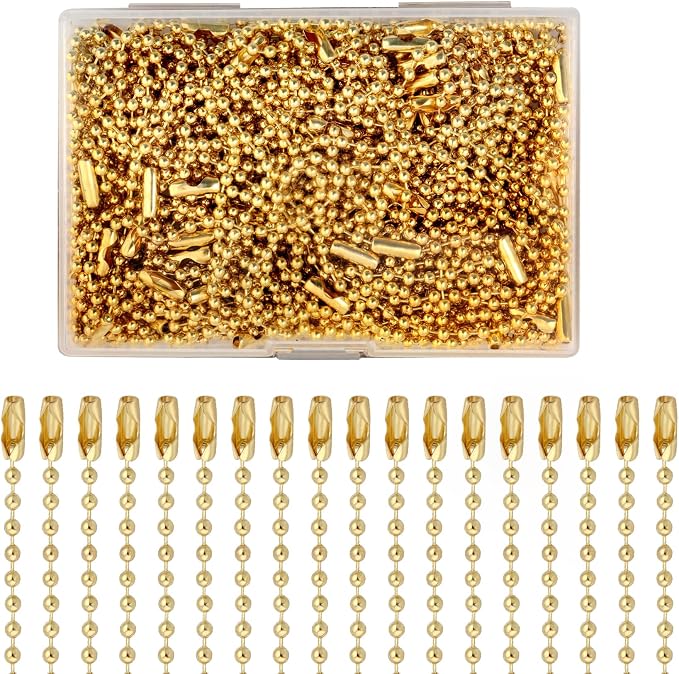 Lemonkey 100Pcs Ball Beads Chain Bulk, 4 Inch Dog Tag Metal Small Chain by Lemonkey