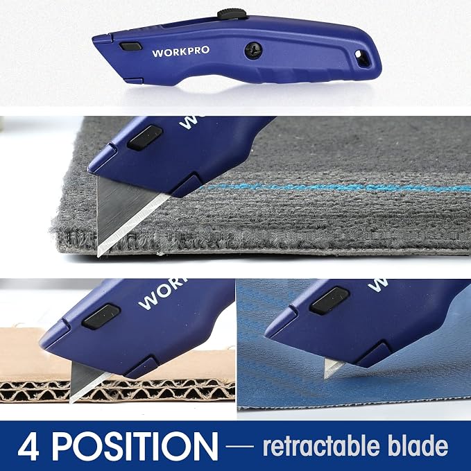WORKPRO Premium Utility Knife, Retractable All Metal Heavy Duty Box Cutter - Image 5