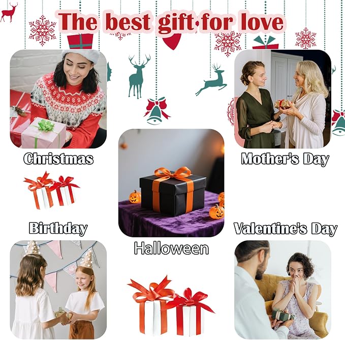 DASTOLL Stained Glass Window Hanging 4 Pcs Set Mountains Lake Green White - Image 7