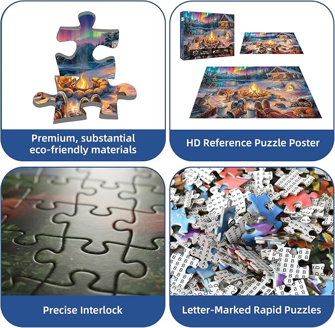 Aurora Winter Cabin Puzzles for Adults 1000 Pieces, Impossible Hard Challenging - Image 7