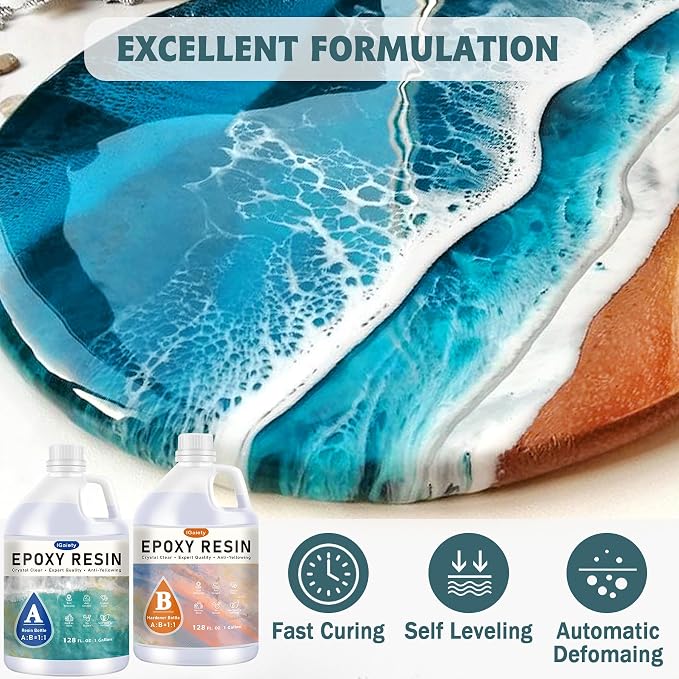 IGaiety Epoxy Resin, 2 Gallon Epoxy Resin Kit, Crystal Clear High-Gloss Epoxy - Image 2