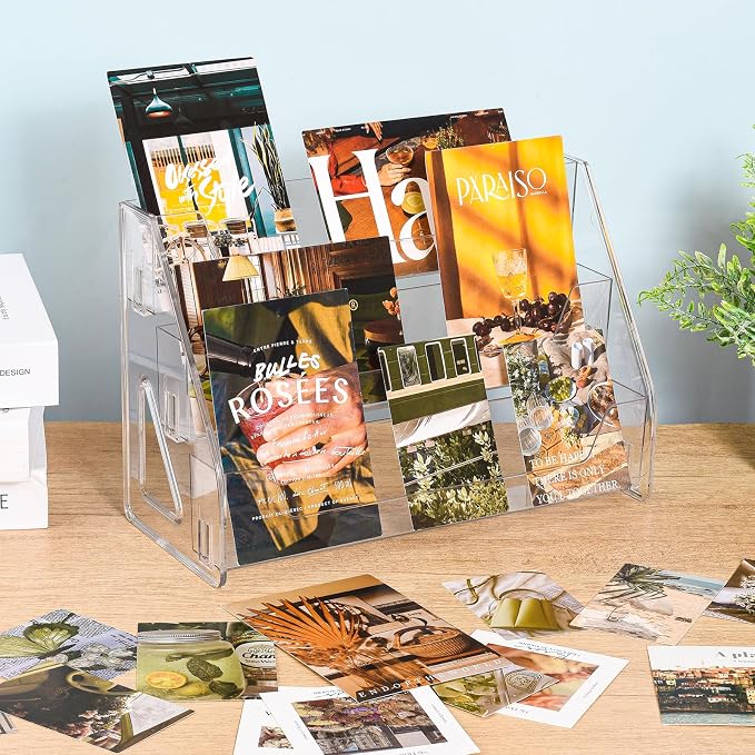 CELSOL Upgraded 3 Tier Acrylic Card Display Stand, Greeting Cards, Sports Cards - Image 5