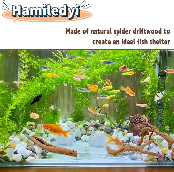 Hamiledyi 6-8in Aquarium Driftwood 3PCS Reptile Spider Wood Assorted Branches - Image 3