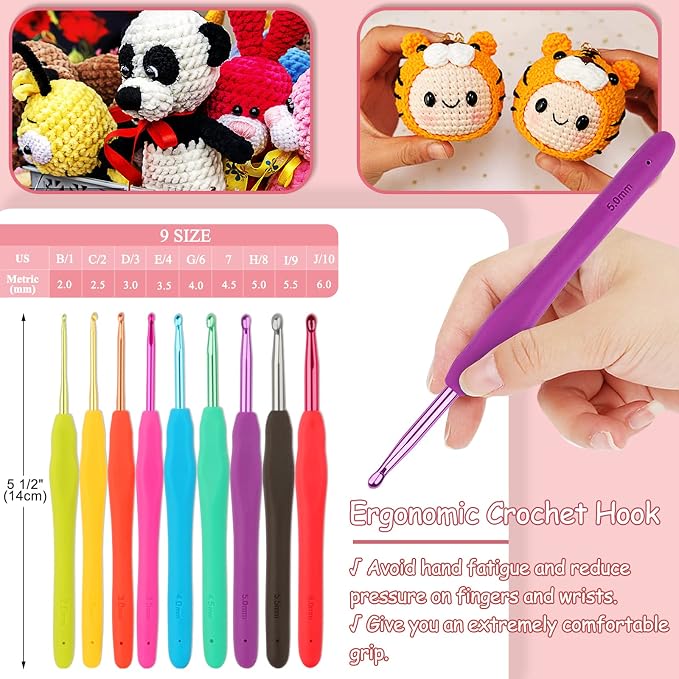 Coopay 63 PCS Crochet Kit for Beginners, Upgraded Crochet Set - Image 4