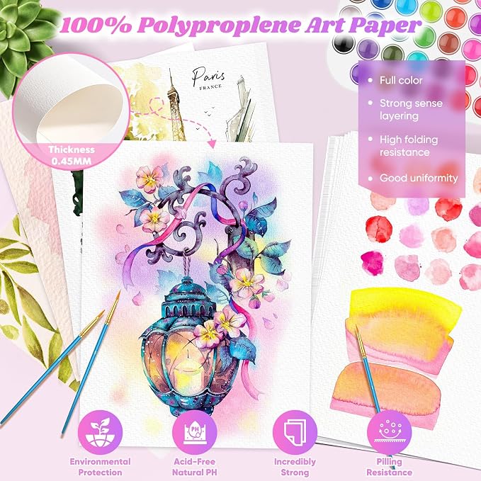 128 Sheets Watercolor Paper Bulk, Arts and Crafts Supplies, Valentine Gift Cards - Image 3