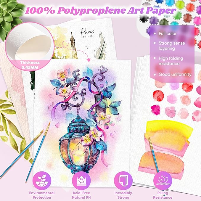 Watercolor Paper Bulk, Loose Drawing Paper | 30 Sheets Cold Press Artist Sketch - Image 3