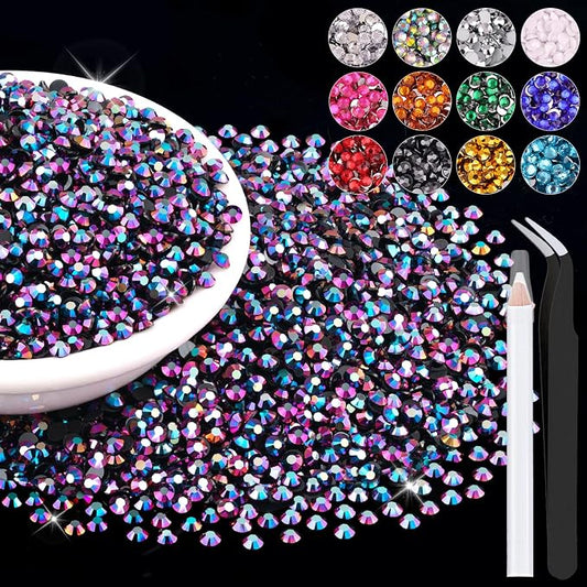 8000PCS 3mm Resin Jelly Rhinestones in Bulk, Bedazzling Flatback Crystals by BELLEBOOST