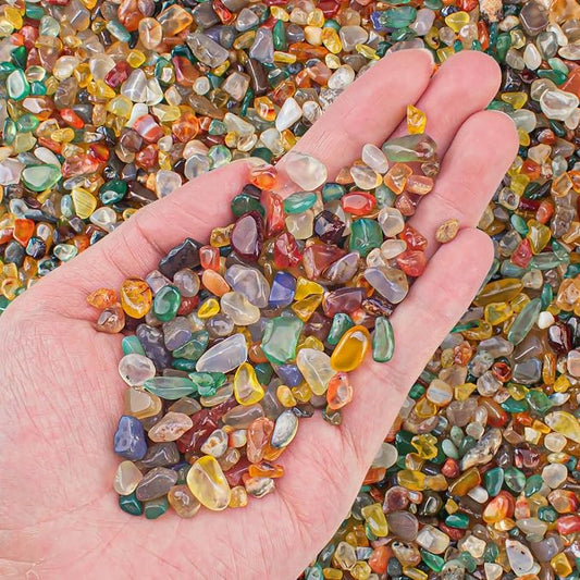 0.5 Lb/230g Colorful Agate Aquarium Fish Tank Gravel Rocks, Crushed Stone by EZEELAI