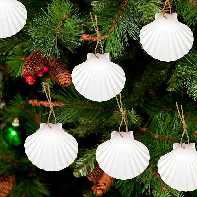 24Pcs Scallop Shells White Natural Seashell 2"-3" Perforation Scallop Shells - Image 5