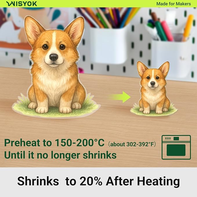 WISYOK 161Pcs Shrinky Film Kit, Shrink Plastic Sheets kit - Image 6