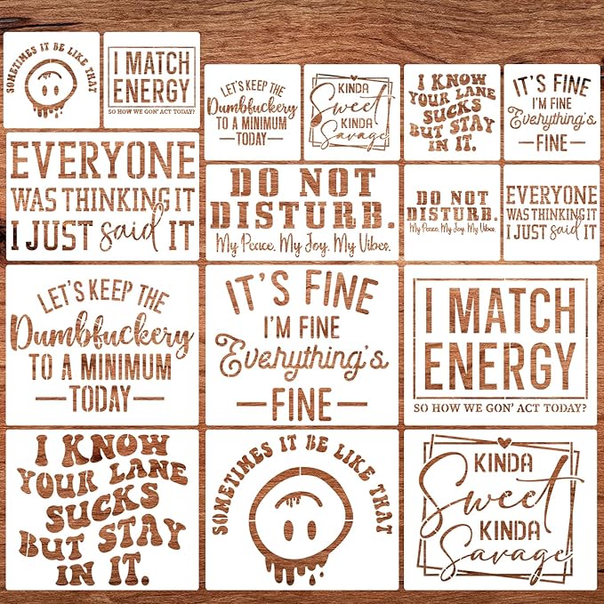 Sarcastic Stencils for Crafts Reusable Funny Stencil Sarcastic Stencils for by SUNVERSE