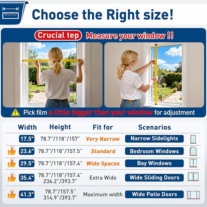 Coavas Window Privacy Film Daytime See Out Not in, 100% UV Blocking Heat - Image 9