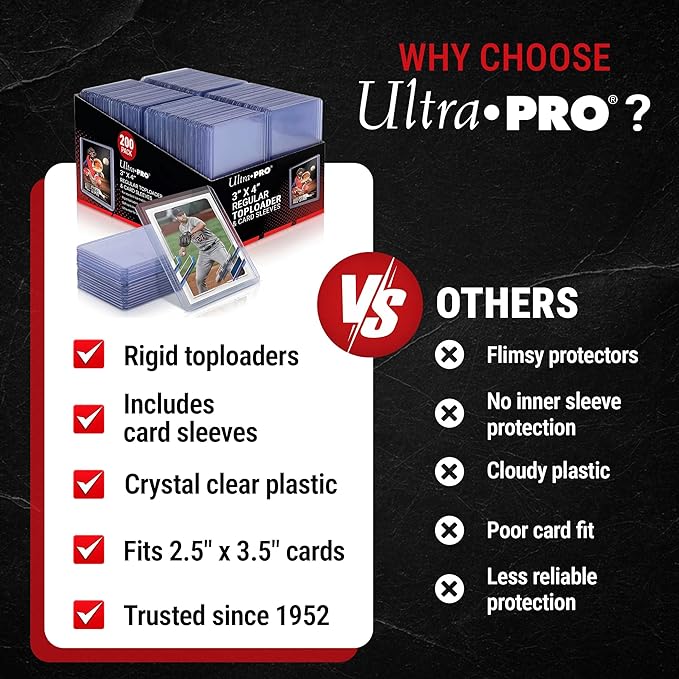 Ultra Pro Toploaders and Card Sleeves Bundle – 3" x 4" Clear Regular Toploaders - Image 6