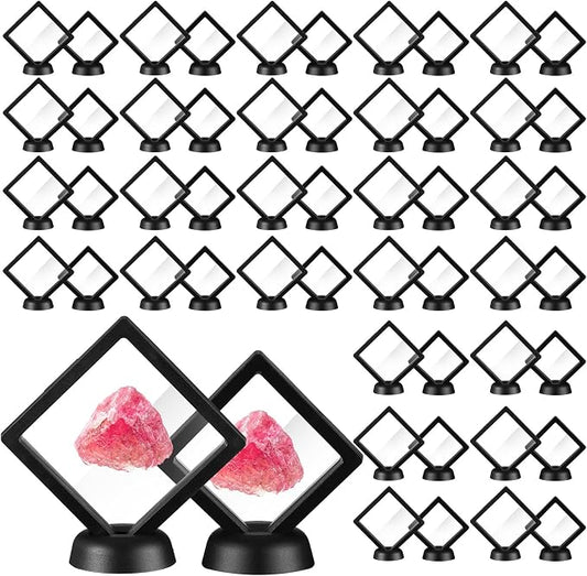 60 Pcs 3D Floating Display Case PE Film Jewelry Storage Box Coins Display Frame by FairySandy