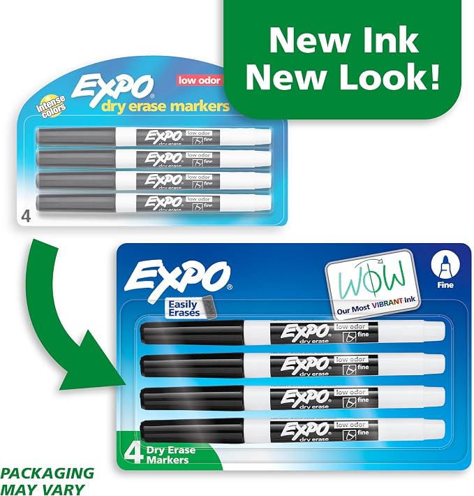 EXPO Low Odor Dry Erase Markers, Fine Tip, Study Supplies - Image 2