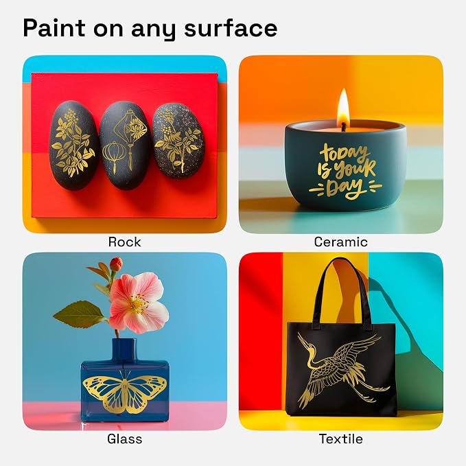 ARTISTRO 2 Gold Dual-Tip Acrylic Paint Pens - Image 2