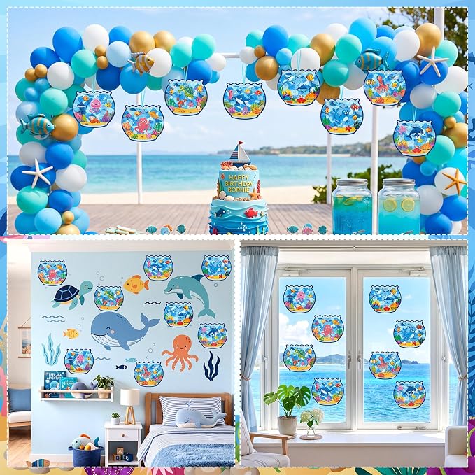 Eersida 32 Sets Summer Suncatcher Crafts, Ocean Fishbowl Craft Kit, Under the - Image 7