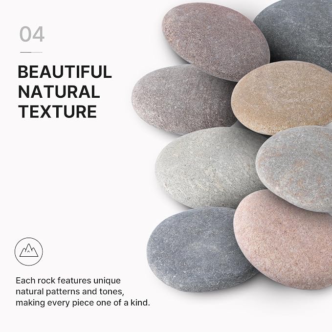 ROCART 100 PCS Large 2.15-3.35" Smooth Natural River Rocks - Image 5