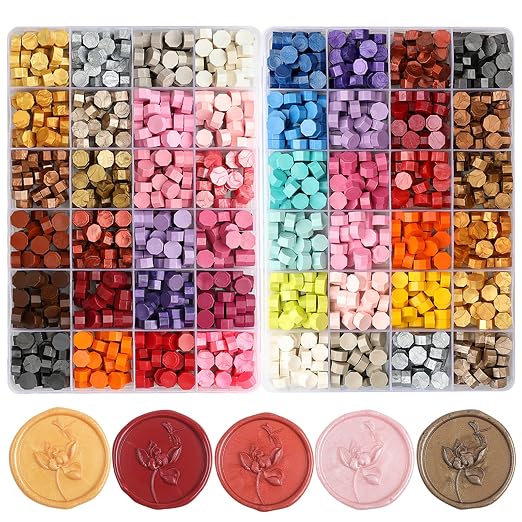 1200 Pcs Assorted Wax Seal Beads Bulk, Andotopee Sealing Wax Beads by Andotopee