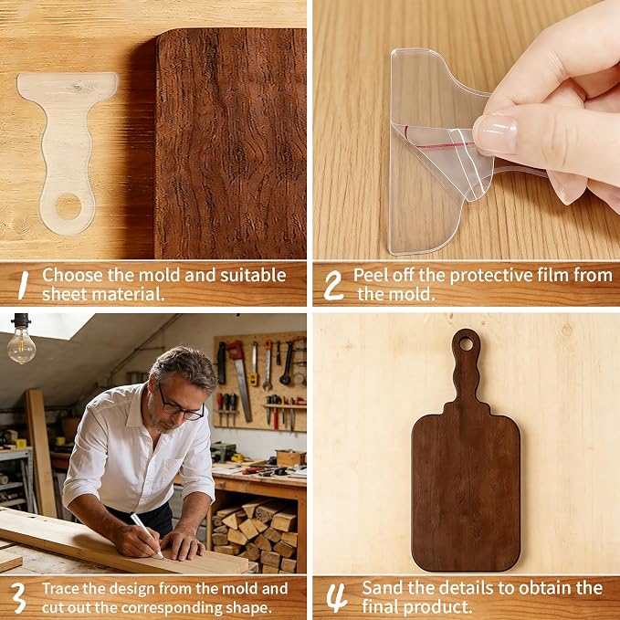 9PCS Acrylic Router Templates for Woodworking Flight Board Template for Tasting - Image 7