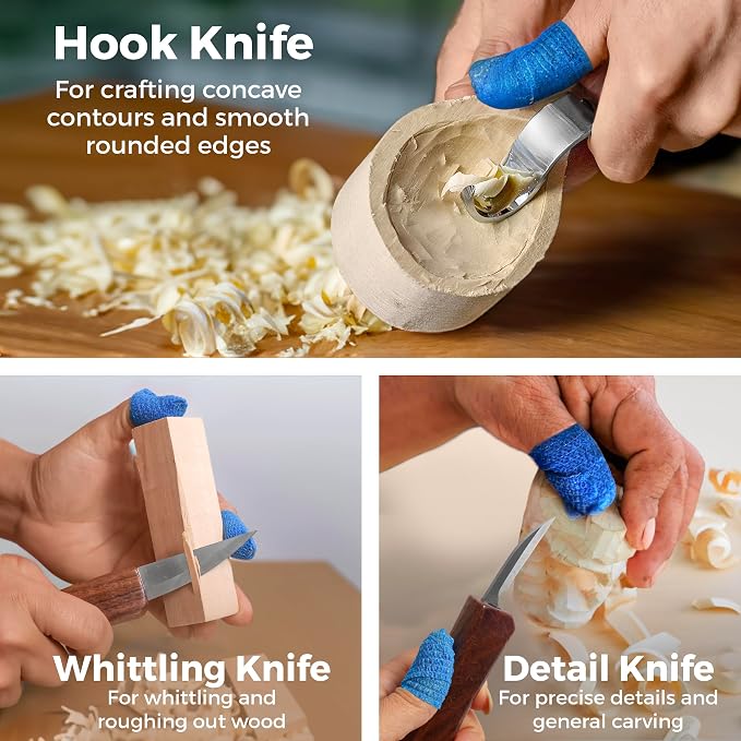 Beginner-Friendly Wood Carving Kit, Spoon Carving Knife, Basswood Blocks - Image 5
