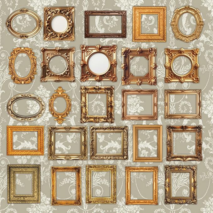 100 Pcs Vintage Frame Stickers Metallic | Scrapbooking Stickers - Image 2
