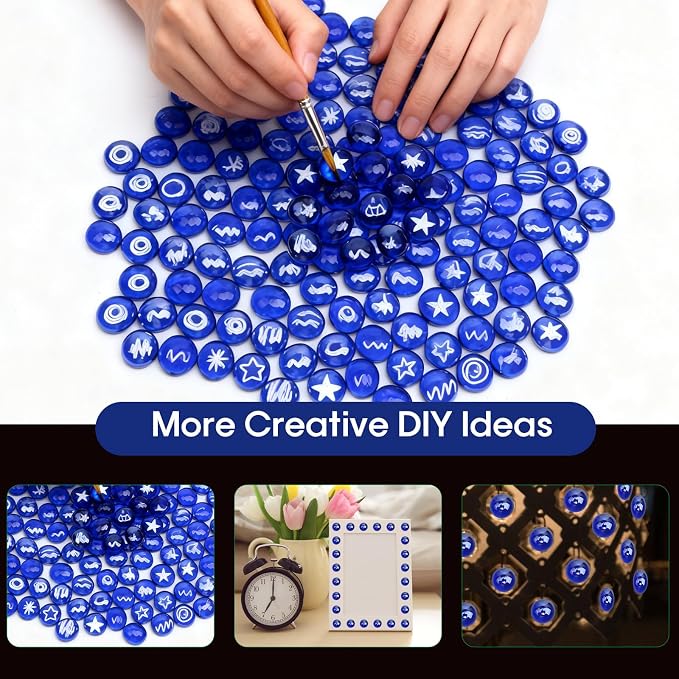 5 lb Cobalt Blue Glass Beads for Vases, Glass Pebbles, Cobalt Blue Flat Glass - Image 7