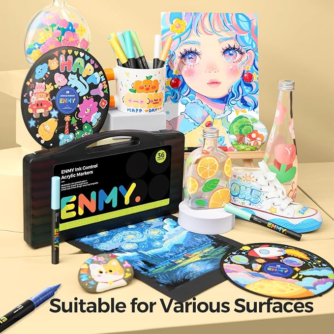 48 Colors Acrylic Paint Pens, Direct Liquid Acrylic Paint Marker Pens, Fabric - Image 6