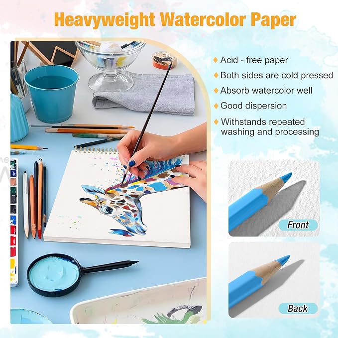 2-Pack Small Watercolor Sketchbook, 3.5" x5.5”, Spiral Bound - Image 4