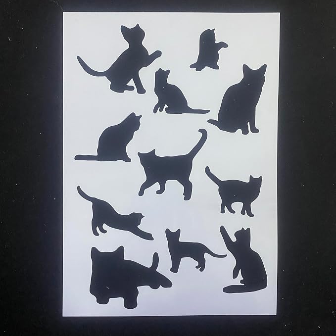 TIAMECH A4 Reusable Cat Silhouette Stencil - Image 2