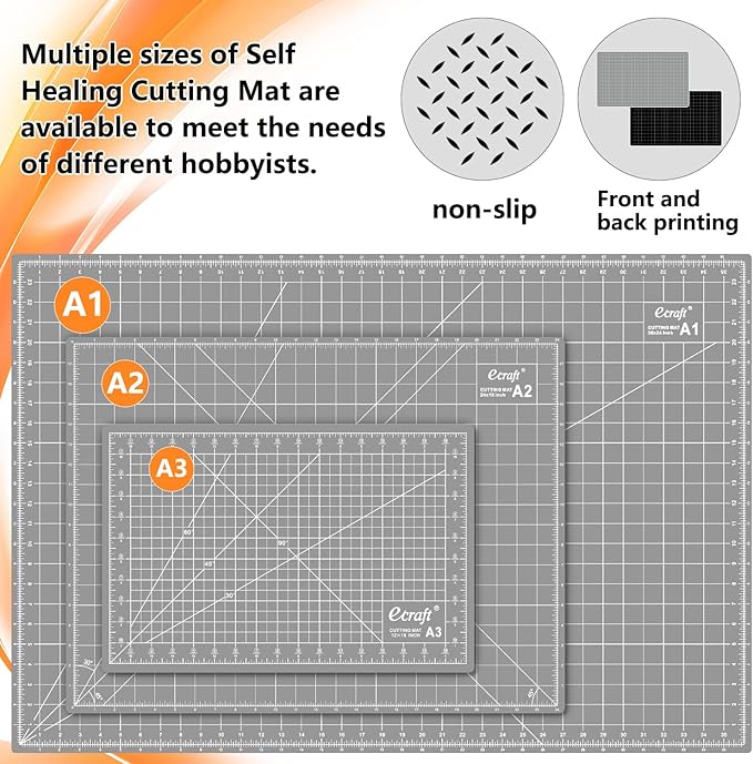Ecraft Self Healing Cutting Mat 18x12 Inch A3, 5-Ply Double Sided Rotary - Image 5