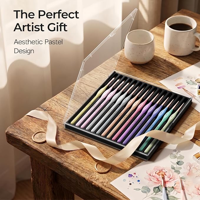 Nicpro 15PCS Micro Fine Detail Paint Brush Set, Aesthetic Pastel Small - Image 6