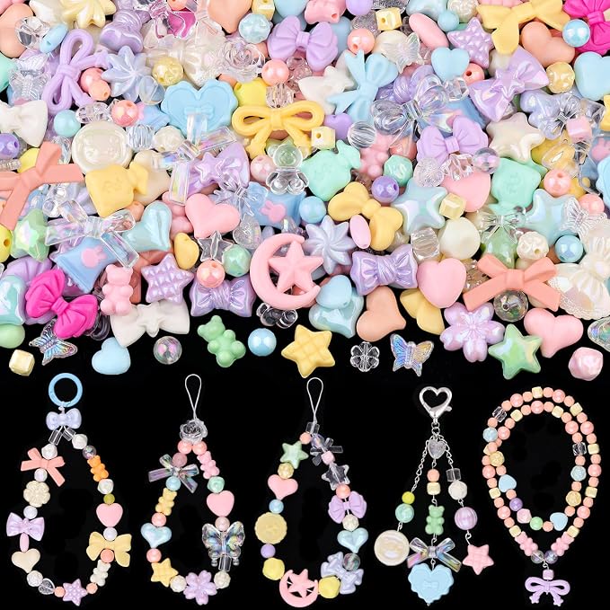 200-260PCS TINKRSTUFF Assorted Macaroon Color Acrylic Beads by TINKRSTUFF