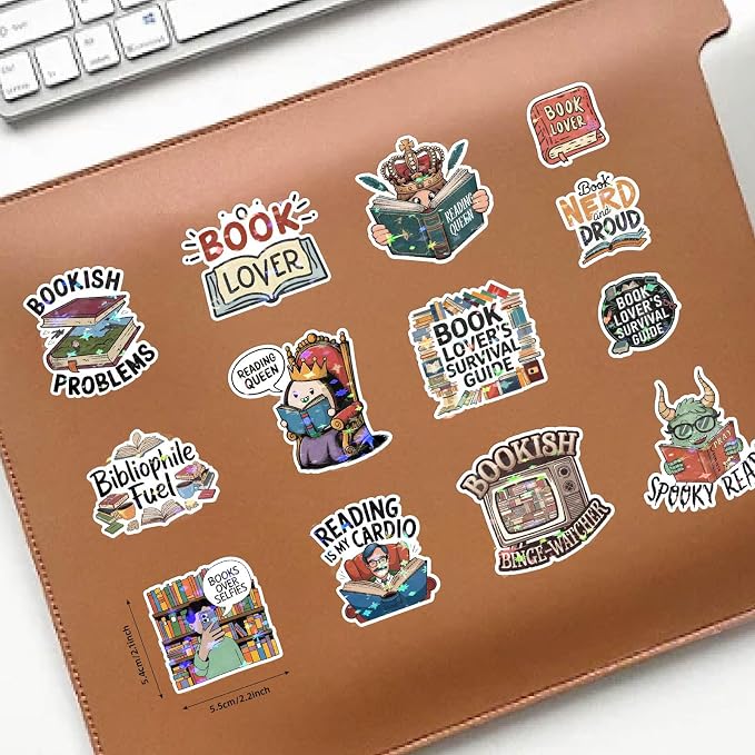 300+ PCS Book Stickers Pack for Kindle Water Bottle Laptop - Image 6
