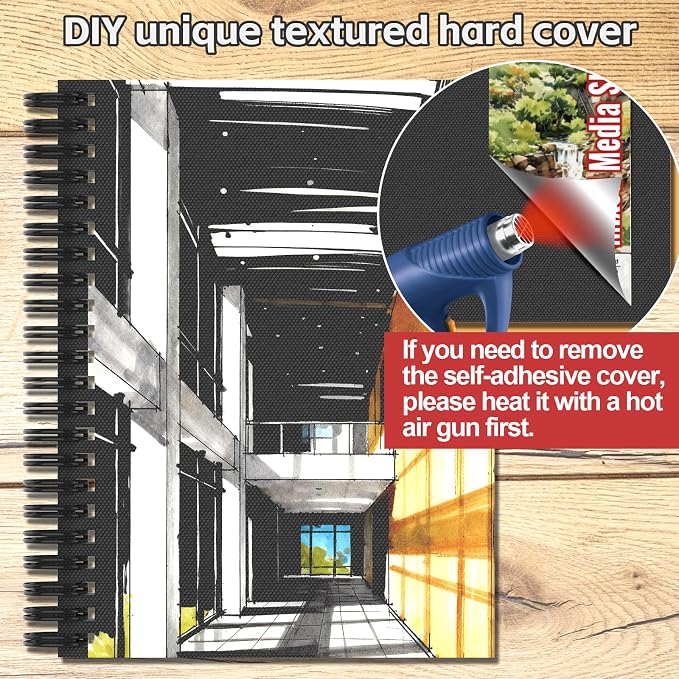 joibabe Mixed Media Sketchbook, 160 GSM 60 Sheets Spiral Bound Drawing Pad - Image 5