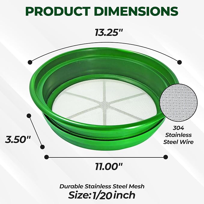 SE 13.25 Inch Wide Stackable Classifier Gold Prospecting Pan - Image 2