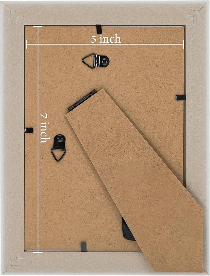 eletecpro 5x7 Vintage Picture Frame, Glass Cover, Horizontal or Vertical - Image 4