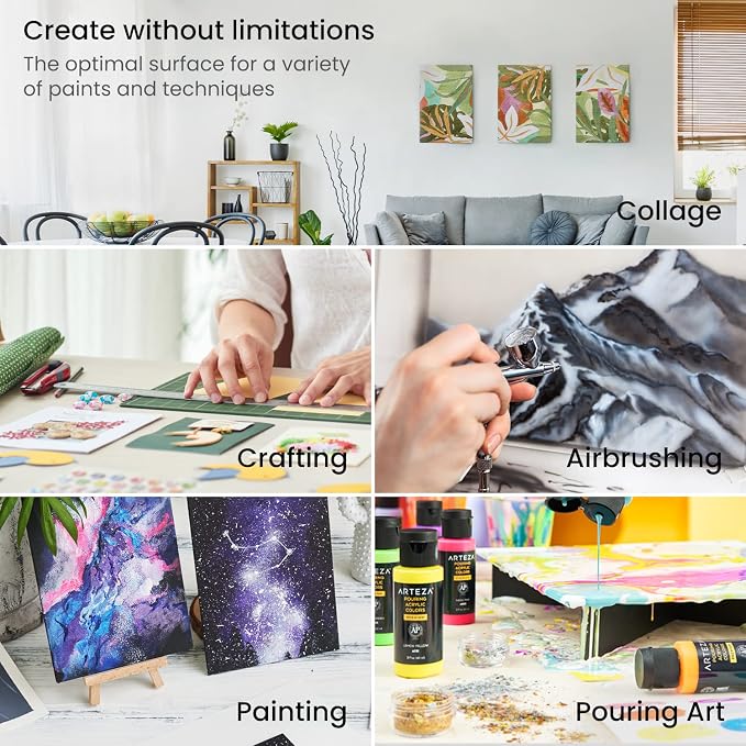 ARTEZA Canvas Panels, 8 x 10 in, 100% Cotton Pre-Primed Canvas Boards - Image 4