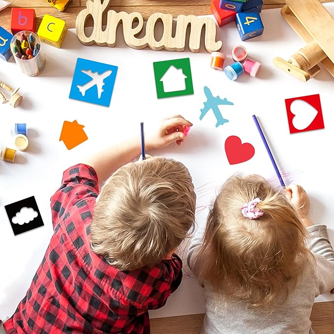 24 Piece Stencils for Kids Stencils for Painting Sidewalk Chalk Stencil Outdoor - Image 5