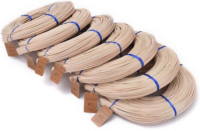 VFULIE 5PCS Basket Round Reeds #5 2.75mm 1-Pound Coil Basket Weaving Canes - Image 2