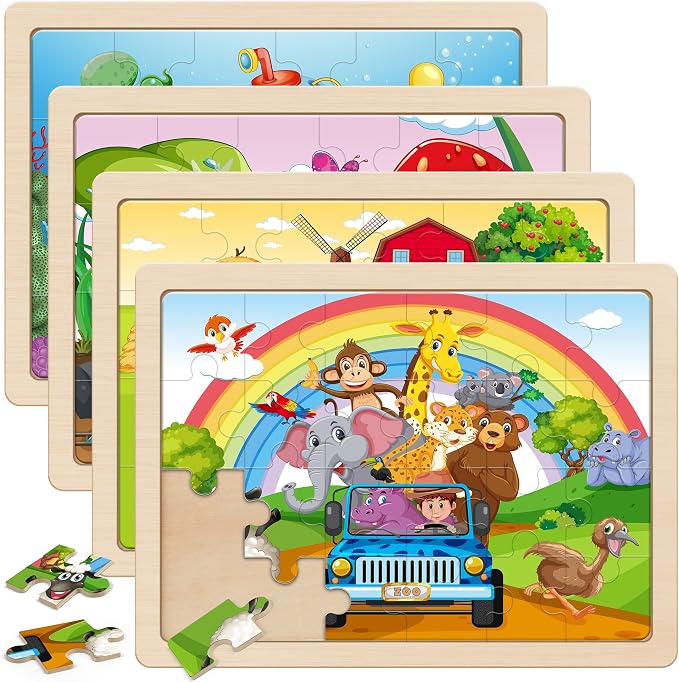 SYNARRY Large Animals Wooden Puzzles by SYNARRY