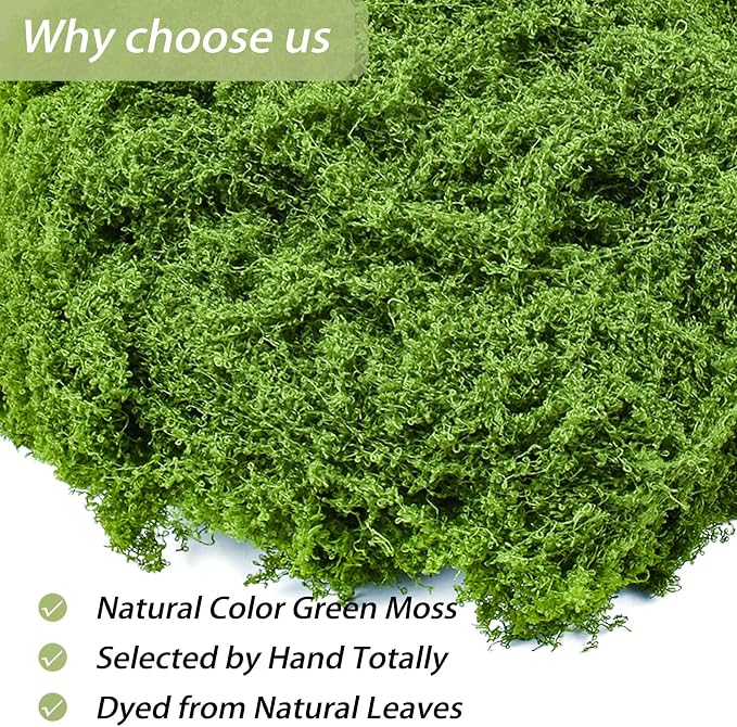 Fake Green Moss for Crafts 3.5 Oz Decorative Artificial Moss for Crafts - Image 3