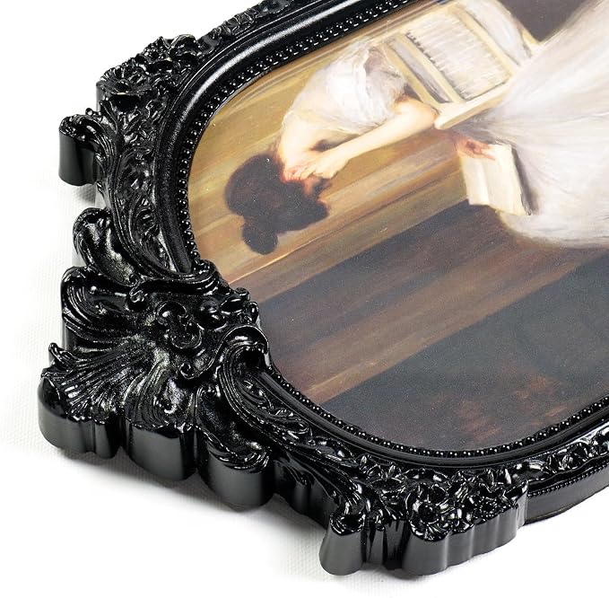 5x7 Vintage Black Picture Frame, Ornate Arched Photo Frame, Glass Front - Image 7