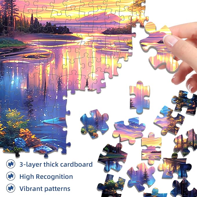 Starry Aurora Lake Puzzles for Adults 1000 Pieces, ImpossibleHard Challenging - Image 4