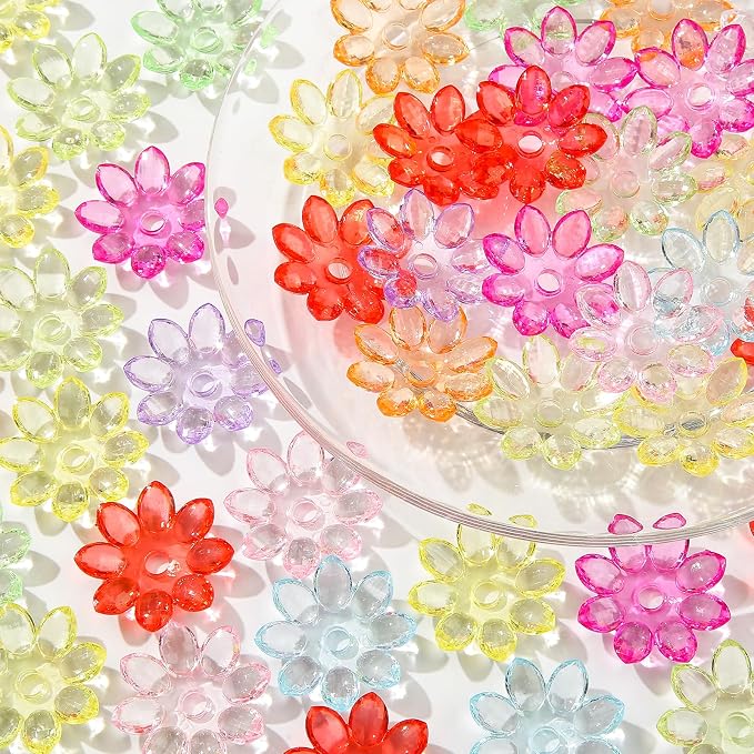 40pcs Flower Shape Caps Beads 5-Petal Flower Bead by CYEENUT