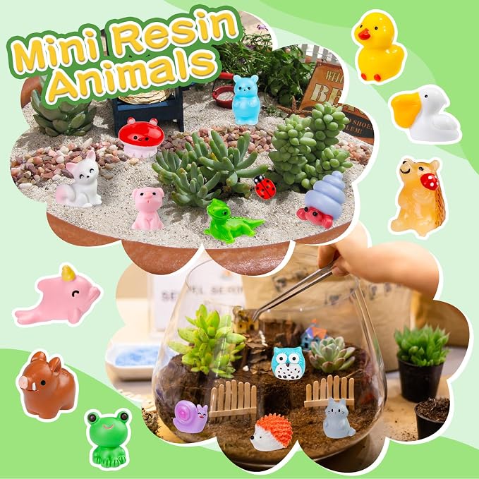 200 Pcs Mini Patio Miniatures Figurines Colorful Mini Resin Figures in Bulk - Image 4