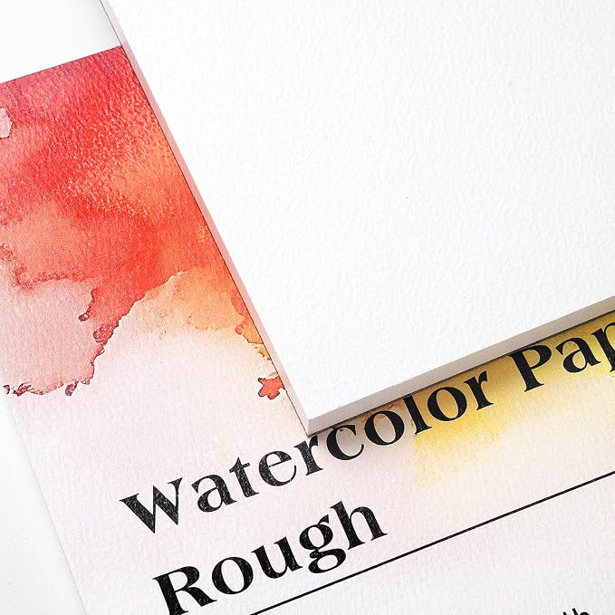 Fuumuui 9×12 Watercolor Paper Block, Textured Rough 100% Cotton Watercolor Paper - Image 3