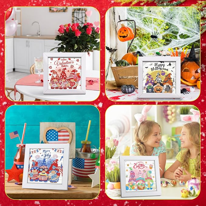 Trandraft 13 Pcs Gnome Interchangeable Holiday Diamond Art Kits - Image 6